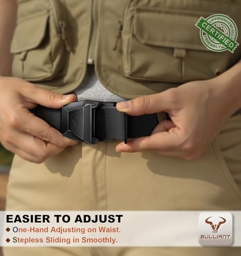 BULLIANT BULLIANT Taktischer Gürtel, Gürtel Herren Arbeitsgürtel Militär Wandern 3,8cm,Schnellverschluss Metallschnalle(Schwarz,115cm/34-38" taille verstellbar) - Produktansicht 3 | TV | Video | Foto