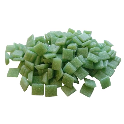 Zimasi Glass Mosaic 900 g - Light Green Glass Stones for Crafts & DIY - Craft Set with Mosaic Stones for Adults & Children - Robust Mosaic Stones for Creative Projects [Approx. 1350 Pieces, 1 x 1 cm