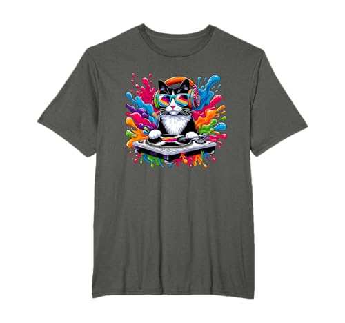 Cat DJ, DJing en Turntable, EDM, Pop Art & DeeJay, DJ Camiseta