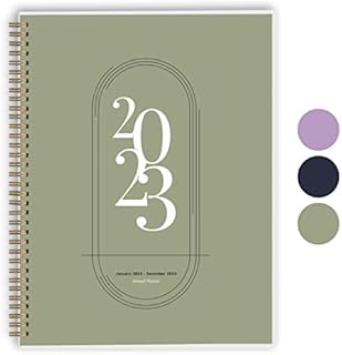 Rileys 2023 Weekly Planner - Annual Weekly & Monthly Agenda Planner, Jan - Dec 2023, Flexible Cover, Notes Pages, Twin-Wire Binding (21 x 30 cm)