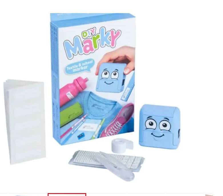 Marky Make Your Own - Marcador compacto para ropa y libros, marcador de ropa compacto personalizado para adultos y niños, sello de nombre personalizado para ropa infantil