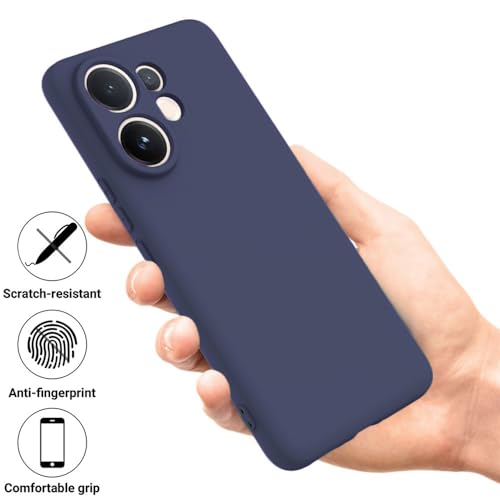 Image of DIZORO Microfiber Candy Back Cover Case for Vivo V60 5G / V60e 5G / Vivo T4 Pro 5G Soft Silicone Rubberized Case with Camera Protection (TPU, Navy Blue)