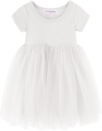 Mud Kingdom Sparkly Girls Tulle Dress Short Sleeve Summer Princess Dress