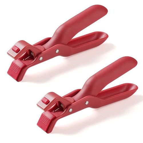 2Pcs Non-Slip Bowl Holder Clip Heat Resistant Anti Scald Clip Multifunctional Bowl Gripper Sturdy Silicone Hot Plate Gripper Hot Bowl Dish Plate (Rde)