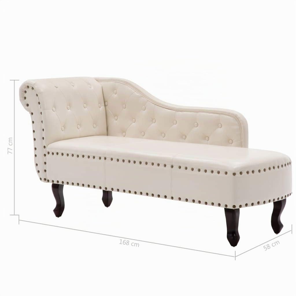 vidaXL Sedia a Sdraio Bianco Crema in Similpelle