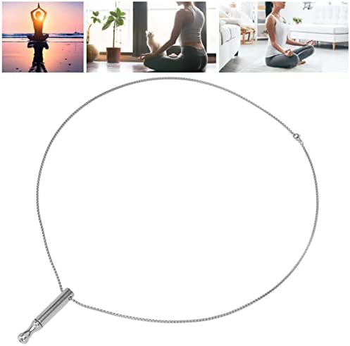 Breathing Necklace, Anxiety Stress Relief Breathing Necklace, Unisex Reduce Anxiety Relieve Pressure Fashionable Meditation Necklace, Breathing Necklace Tool (Silver)