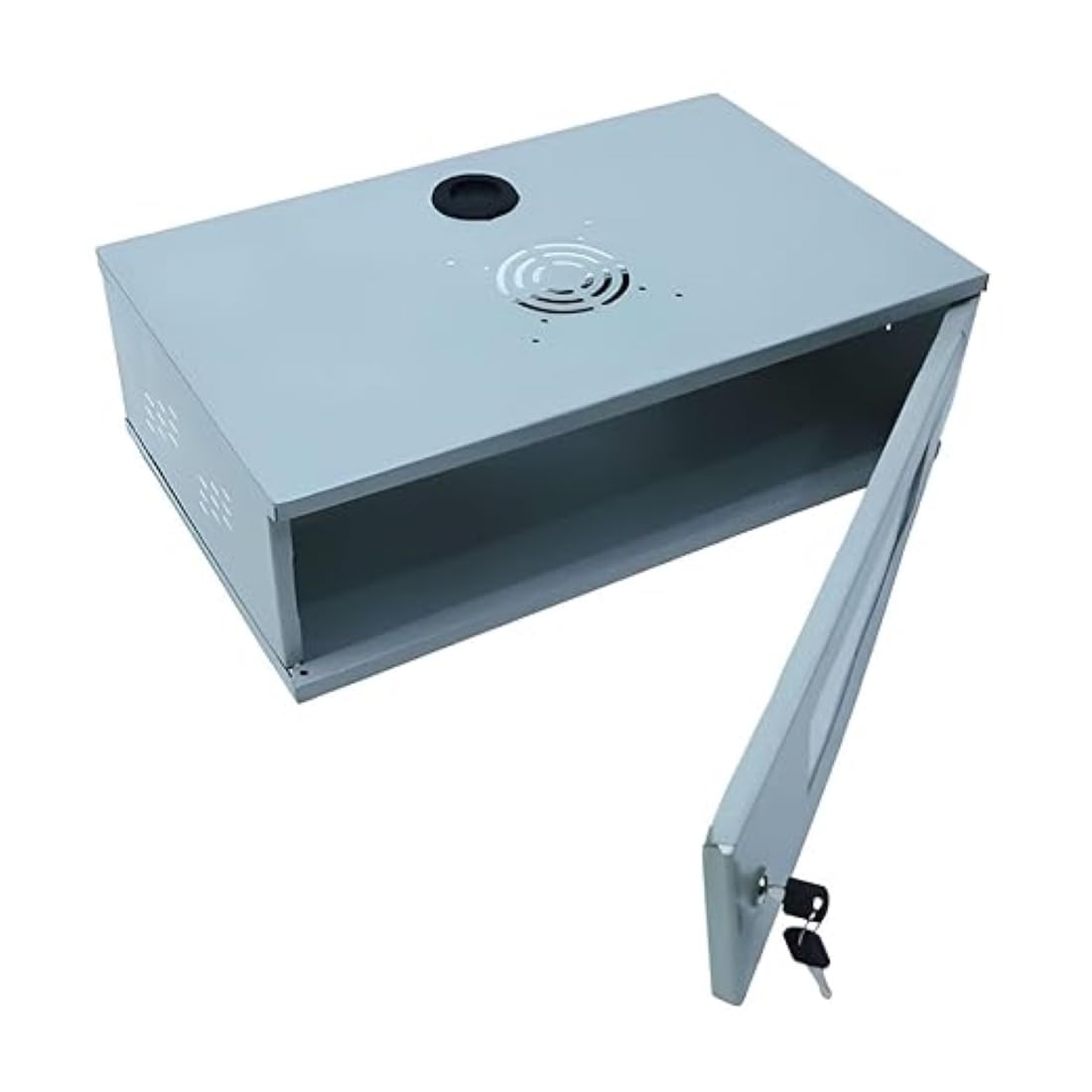 GEM Vision 2U Metal Rack for DVR/NVR/Network Switches – Lockable, Glass Front, Ventilated with Top & Side Airflow, 2-Way Cable Management Holes – 490x300x160mm Secure Equipment Cabinet-picture-20