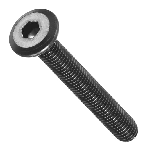 METALLIXITY Flat Head Hex Socket Cap Screws Bolts(M6-1x45) 15Pcs, Steel Hex Socket Furniture Bolts Screws - for Furniture Woodworking Project, Black