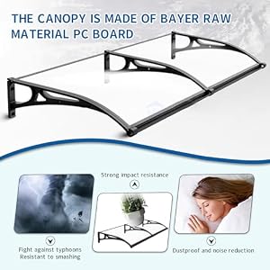 Door Awnings Exterior, Polycarbonate Cover Awnings for Doors Entrance, Awning for Door Window Exterior with Aluminum Bracket for Sun Shutter, UV, Rain and Snow Protection-B-60x60cm/24x24in Door Awnings Exterior Polycarbonate Cover Awnings for Doors Entrance Awning for Door Window Exterior with Aluminum Bracket for Sun Shutter UV Rain and Snow Protection B 60x60cm24x24in