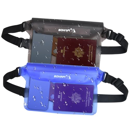 KIMINO�h���|�[�` IPX8 �h���P�[�X �X�}�z �������� �x���g�t�� 4WAY PVC�f�� �O�d�`���b�N �C �r�[�` �v�[�� �A�E�g�h�A �ނ� �~�Y�A�\�r ���@�\ �x���g���߉\ 2�Z�b�g�i�u���[�j