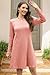 STYLEWORD Womens 2024 Spring Sweater Dress Fall Fashion Casual Long Sleeve Swing Maternity Dresses Clothes (Pink-L)