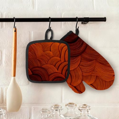 Gants de cuisine de qualité supérieure motif vague orange