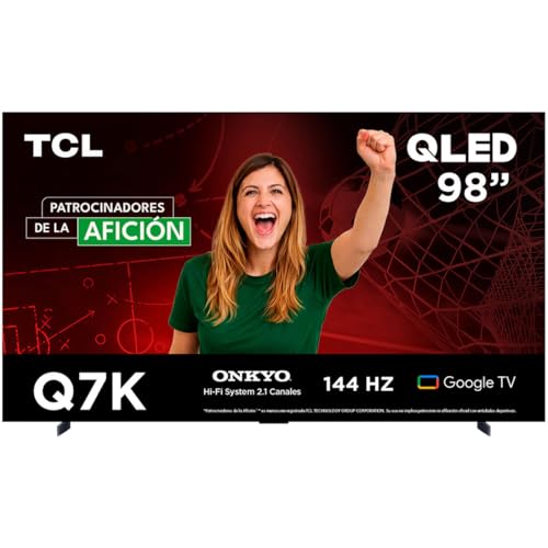 El Mejor Listado de pantallas tcl - los preferidos. 42 TCL Smart TV Pantalla 98' 98Q7K Google TV QLED 4K Google Assistant | Hands Free Voice Control | Alexa | VisionHDR10+| AiPQ™ | NITS450 | Panel 144 Hz | Dolby Atmos Virtual X