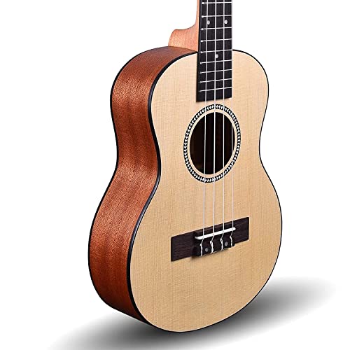 Kadence Concert Ukulele - Spruce Top Wooden Ukulele For Beginners (Acoustic, Beige) - Ukulele For Adults, Kids, Players Or Professionals - Concert Ukuleles With Bag #TOP4