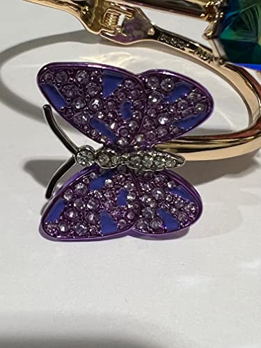 Betsey Johnson Gold Tone Bypass Bracelet Bangle Butterfly & Crystal Accents Valentine Great Gift Christmas Gift Idea Mother's Day Valentine's Day Present Xmas Easter #TOP1