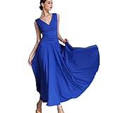 TFF Tanzbekleidung,Eisseide-Ballsaal-Tanzkleid,National Standard Kleider Moderner Tanzrock Frauen Moderne Walzer Praxis Kleidung Wettbewerbskleidung (Farbe : Peacock blue, Size : L)