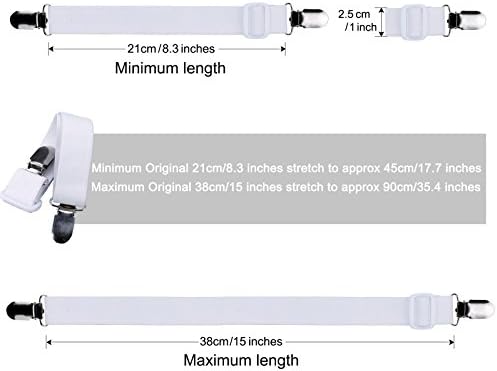Luxbon Set of 4Pcs Adjustable Bed Sheet Clips Straps White Sheet Suspenders Elastic Slipcover Fasteners Mattress Covers Grippers Bed Corner Holders - Keep Your Sheets in Place