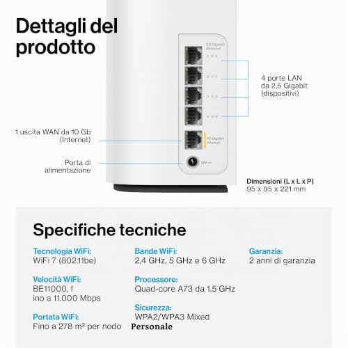Velop Pro 7 10G LN1401 - Sistema mesh tri-band con 1 porta Internet/WAN da 10 Gigabit e 4 porte LAN da 2,5 Gigabit per max 280 m2 e più di 200 dispositivi - Powerline - Immagine 5