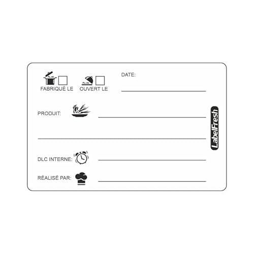 Etiquette de Traçabilité Label Fresh DLC - 70 x 45 mm - Lot de 300