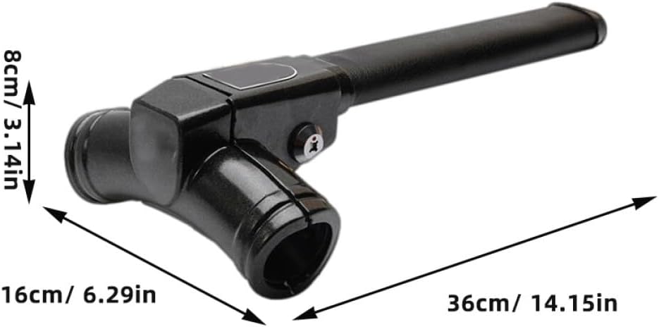 Theft-Proof T-Shape Car Steering Wheel Lock Black with Rocket Cylinder Practical Anti-Theft Auto Security Device for Sedan and Van Protection