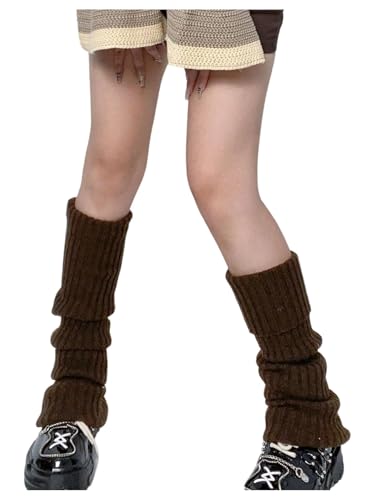 Image of Milumia Women's Rib Knitted Leg Warmers 80s Knee Length Winter Long Boot Socks