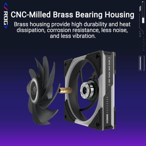 Image of ASUS ROG Eurux GR120 ARGB Reverse PWM Fan Single Pack 120mm PWM, 2200RPM, Patented Daisy-Chain, Custom Lighting Effects