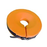 Baby Bath Neck Ring Float,Cute Flower Shaped Pool Swim Ring for First Swimming&Adjustable Shoulder Straps Soft Fabric (Orange)