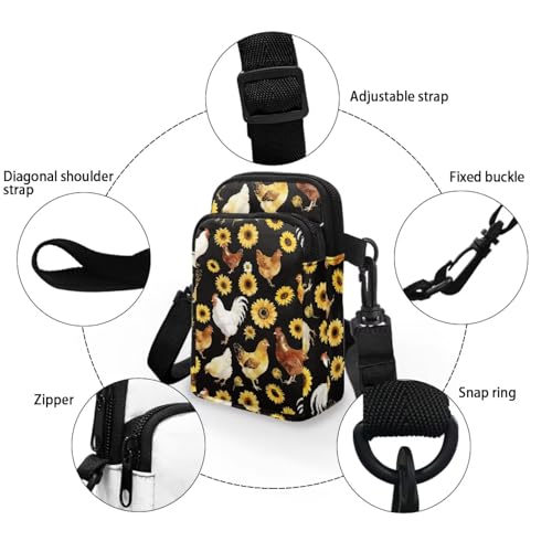 Image of Hawaiian Tribal Small Crossbody Bags for Women Cell Phone Bag Purse, Sea Turtle Zipper Sling Purses Shoulder Bag