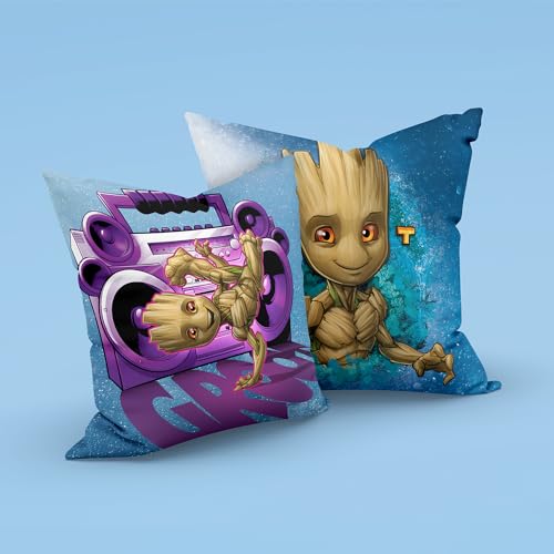 Image of Sassoon Groot Reversible Cartoon Printed Cushion Cover, Teal (Pack of 1)
