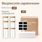 ComSaf Szklane słoiki do przechowywania 450–1200 ml, zestaw 6 szt.