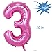 Tellpet Pink Number 3 Balloon, 40 Inch