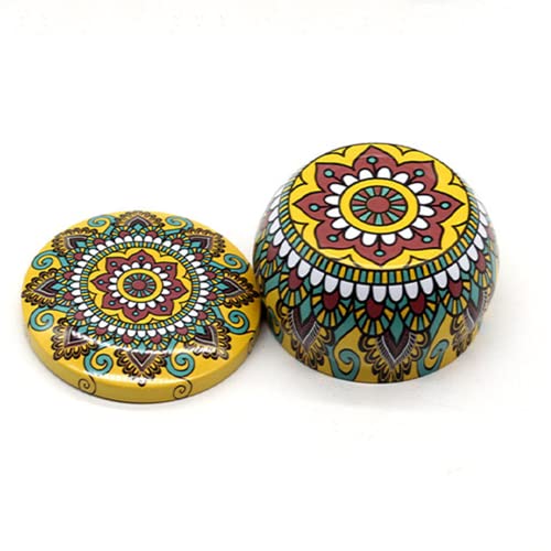 Qixivcom Boho Candle Jars 2 Oz Mini Metal Tin Cans Round Containers With Lid Candle Wick Holder Beautifully Crafted Gift Box Sealed Candy Storage Jars For Cookies, Candy, Aromatherapy （15 Pack） #TOP6