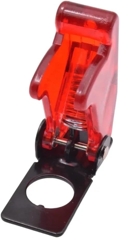 5pcs Safety Dustproof 12mm Toggle Switch Flip Up Cap Dust Cover Guard for Auto Car Boat Truck Aircraft Light Red Black Green(Transparent Red)