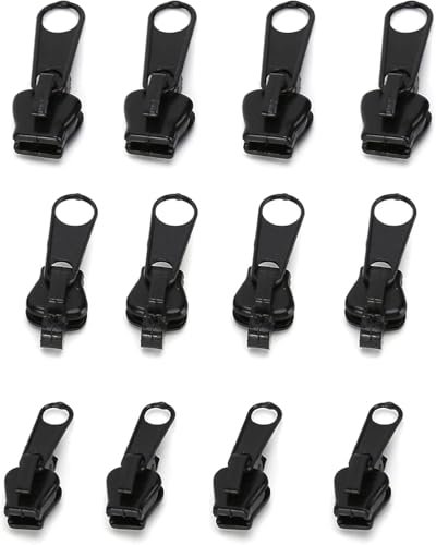 12Pcs Fix Zip Puller, Zip Slider Repair Kit, Zipper Set,