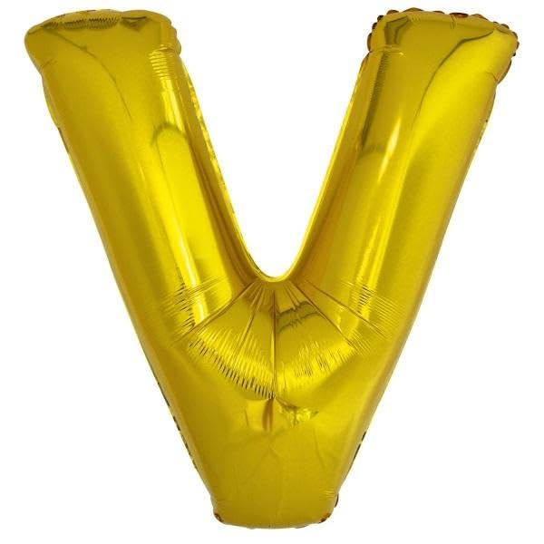 Amscan 9909597 9909597-Gold Buchstabe V SuperShape Folienballon-43, gold