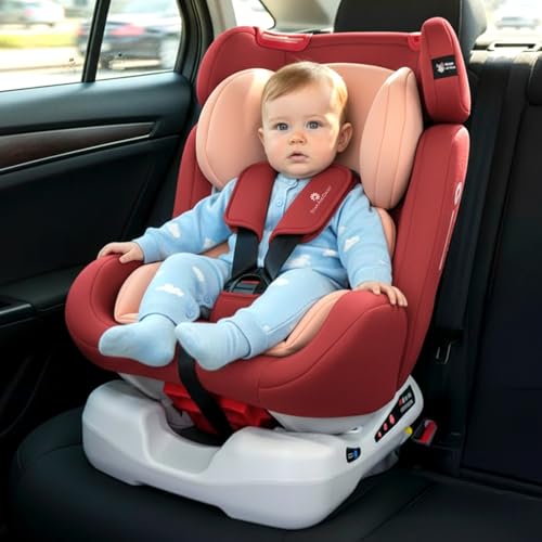 Image of StarAndDaisy Baby Car Seat 0 to 12 Years /Convertible Car Seat for Baby with 5 Points Safety Belt & 3 Lavel Adjustable Reclining /Baby Car seat with Forward & Rearward Facing Mode - Pink