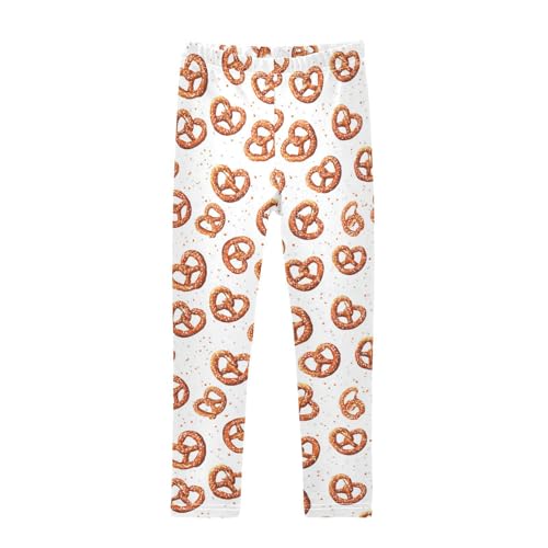 Vdsrup Girls Leggings Lyte Knot Bread Food Kids Length Leggings Pants Toddler Athletic Soft Tights Trousers 4T