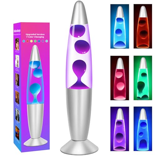 Lampe magma violette de 33 cm avec mouvement liquide LED changeant de couleur
