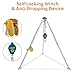 Confined Space Tripod Rescue System, 1200 LB Winch Space Tripod Kit with Self-Locking Safety, Adjustable Legs & 49 Ft Cable for Well, Sewer