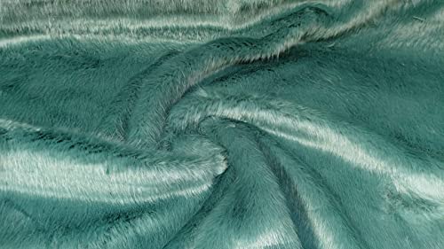 Tissu fausse fourrure vert 150cmx100cm coupon de velours poil long pour cosplay