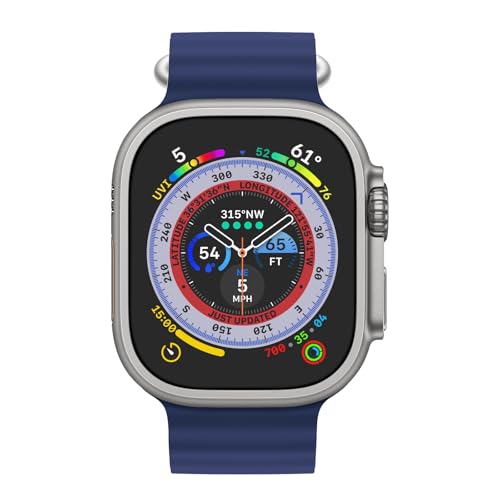 BHUIJIC Ocean Band Compatiable with Apple Watch Ultra Band 49mm 46mm 45mm 44mm 42mm for Men Women, Sport Wristband Adjustable Silicone Strap for Apple Watch Ultra 3 2 1 iWatch Series 11 10 9 8 7 6 5 4 SE Midnight Blue by BHUIJIC - Used condition - Image 2