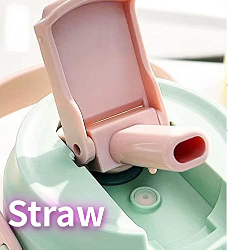 Iujrgrju 16Oz Kawaii Small Water Bottle With Straw And Filter Cute Aesthetic Clear Plastic Water Bottle With Handle Reusable Water Bottle For Women Girls Travel Work (Grey) #TOP6