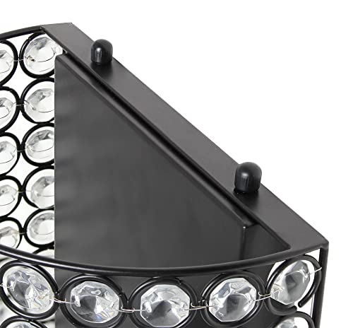 Image of Elegant Designs SC1000-BLK Elipse 1-Light Contemporary Modern 8 inch Crystal and Metal Wall Sconce Lighting Fixture for Bathroom Vanity Hallway Powder Room Dining Room Living Room Bedside, Black