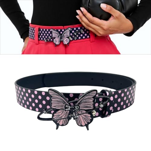 Stylish Dotted Print Butterfly Clasp Waistband For Women Pants Skirt And Casual Outfit Fashion Belt Waist Decoration2