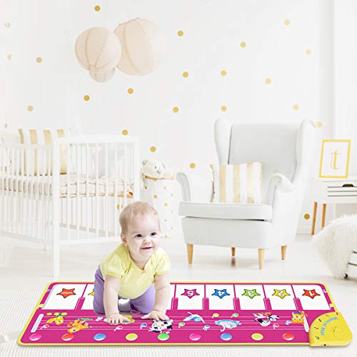Renfox Musical Piano Mat, Toddlers Music Floor Keyboard Blanket Dance Mat With 8 Different Animal Sounds, Early Learning Educational Toys Gift For 1 2 3 4 Years Old Baby Boy Girl (Batteries Included) #TOP5