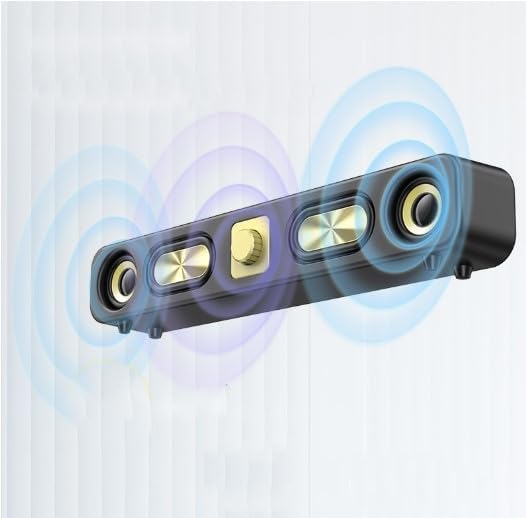 AEK CYBER BS-08 speaker emitting sound waves, illustrating its audio capabilities.