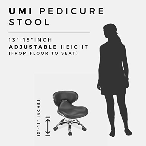 MAYAKOBA SET OF 2 Nail Salon Pedicure Stool UMI Pedicure Chair Short Adjustable Comfort Pneumatic Pump Salon Furniture & Equipment STORM GREY