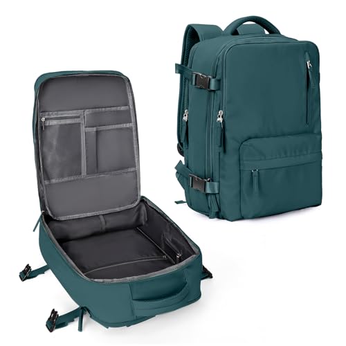 Mochila de viagem grande feminina, bagagem de mão, mochila impermeável para fazer trilha e esportes ao ar livre, mochila escolar, W - azul, Large