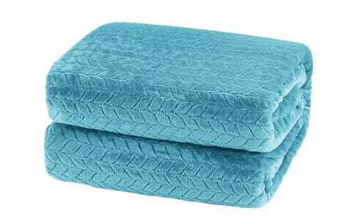Image of BSB Home Premium Plush Single Blanket | 300 GSM Lightweight Cozy Ultrasoft for Bed, Sofa, Travel & Camping| 228x152 cm |Aqua Blue| TC - 220, Polyester