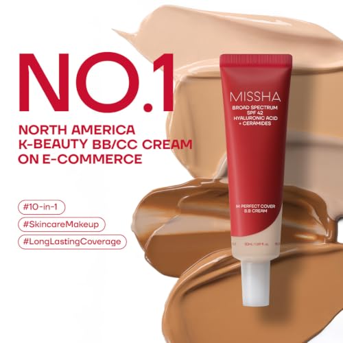 Image of MISSHA M Perfect Cover BB Cream No.13 Bright Beige - Fair with Cool Undertone SPF 42 PA +++ 1.69 Fl Oz - Tinted Moisturizer for face with SPF